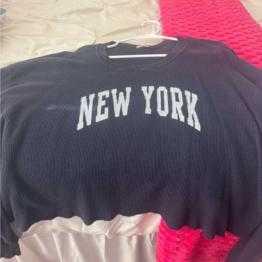 Brandy Melville Navy Blue 'New York' Sweater